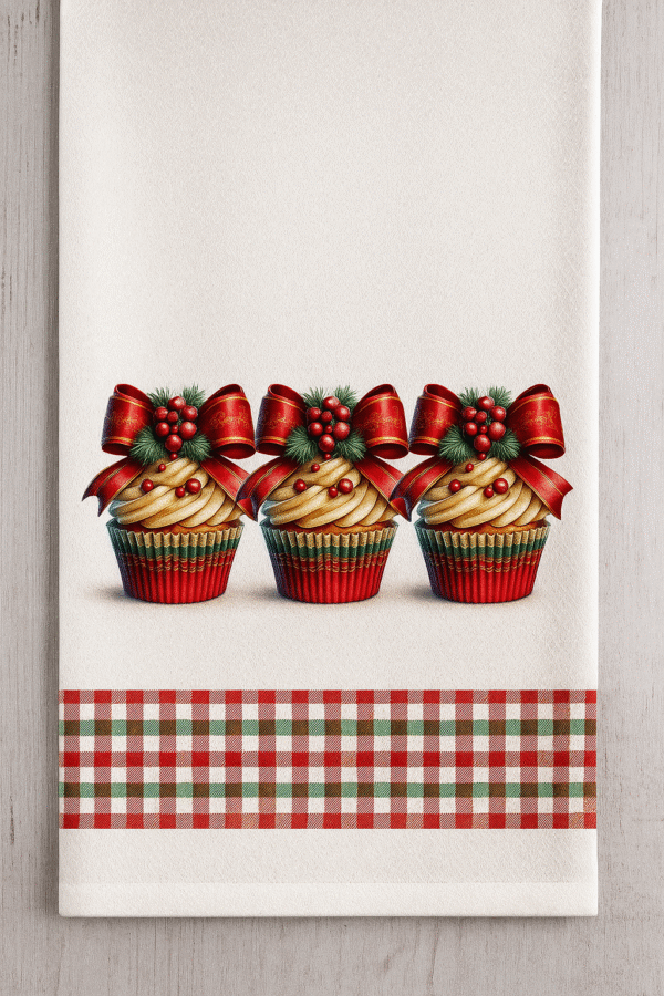 Decalque Transfer Laço Cupcake Natal