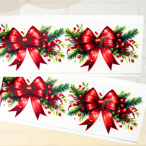 Decalque Transfer Natal Laços fofos.