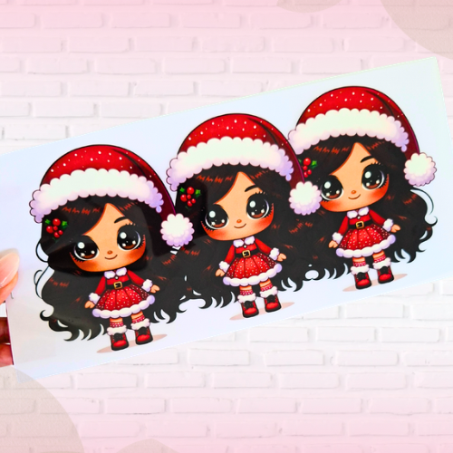 Decalque Transfer Natal Trio Menina encantada.